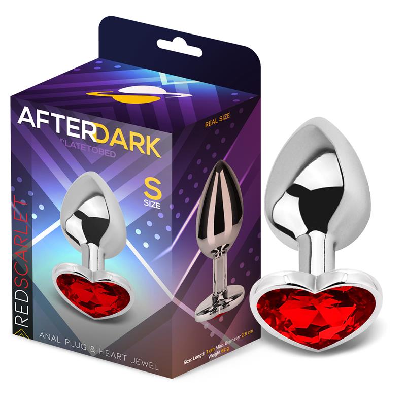 PLUG ANAL AFTERDARK COM JOIA EM CORAÇÃO VERMELHO RUBI