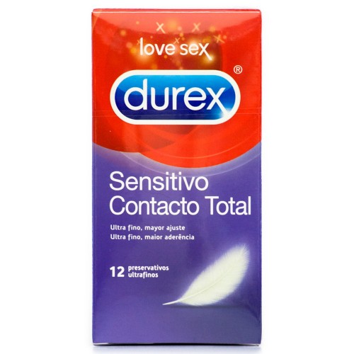 PRESERVATIVOS DUREX SENSITIVO CONTACTO TOTAL 12 UNID.