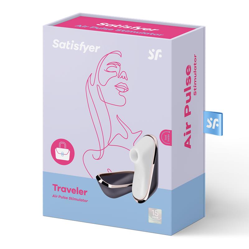 ESTIMULADOR DE CLITÓRIS PRO TRAVELER COM VIBRAÇÃO E CARREGADOR USB SATISFYER