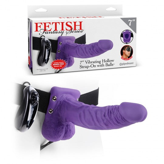 STRAP-ON OCO COM VIBRAÇÃO E TESTÍCULOS 7" FETISH FANTASY SERIES