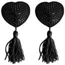 TAPA MAMILOS OUCH! HEART NIPPLE TASSELS PRETOS