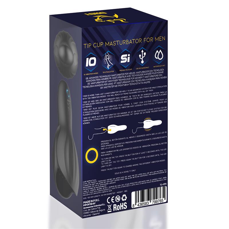 MASTURBADOR TIPER TIP CUP PARA HOMENS SILICONE USB