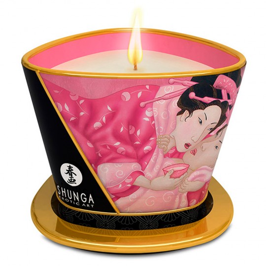 VELA DE MASSAGEM SHUNGA APHRODISIA PÉTALAS DE ROSA 170ML