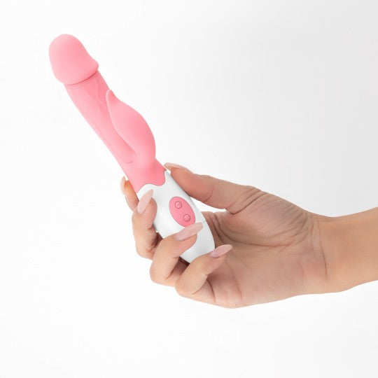 VIBRADOR COM ESTIMULADOR DE CLITÓRIS MOCHI E LUBRIFICANTE À BASE DE ÁGUA INCLUÍDO CRUSHIOUS