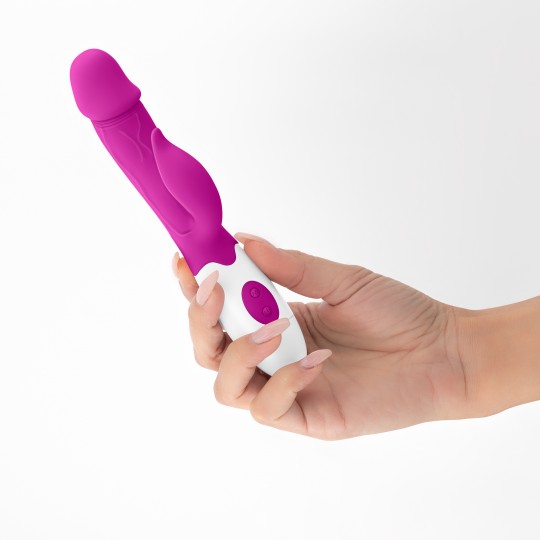 VIBRADOR COM ESTIMULADOR DE CLITÓRIS MOCHI E LUBRIFICANTE À BASE DE ÁGUA INCLUÍDO CRUSHIOUS